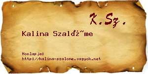 Kalina Szalóme névjegykártya